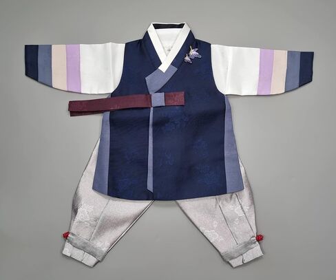 hanbok store Hanbok Boy Baby Korea Traditional Clothing Dol First Birthday Party 1 Age OSNA01, Navy, Medium in Saudi Arabia