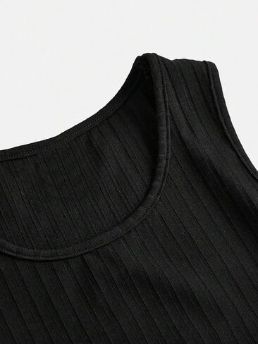 Milumia Girl's 3 Piece Ribbed Knit Crop Tops Set Solid Cut Out Summer Cami Tank Tops in Saudi Arabia