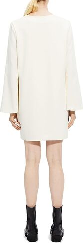 Theory Women's Split Neck Crepe Mini Dress, Rice, P in Saudi Arabia