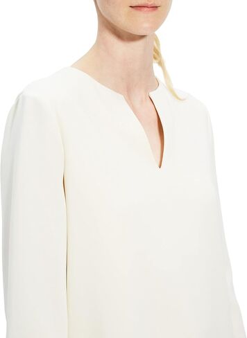 Theory Women's Split Neck Crepe Mini Dress, Rice, P in Saudi Arabia