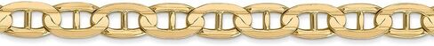 Solid 14k Yellow Gold 5.25mm Concave Anchor Mariner Chain Necklace - with Secure Lobster Lock Clasp - in Saudi Arabia