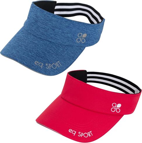 أقنعة خفيفة الوزن من EQ SPORT للنساء والرجال، قبعة واقية من الشمس للجري والجولف والتنس والركض والشاطئ والمشي لمسافات طويلة أقنعة رياضية (1 أزرق، 1 أحمر) in Kuwait