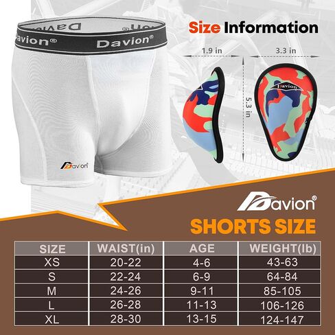 ملابس داخلية للأولاد من Davion مكونة من قطعتين مع سراويل داخلية شبابية واقية ناعمة لكرة القدم والبيسبول واللاكروس in Kuwait