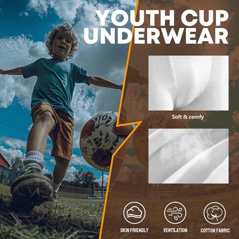 ملابس داخلية للأولاد من Davion مكونة من قطعتين مع سراويل داخلية شبابية واقية ناعمة لكرة القدم والبيسبول واللاكروس in Kuwait