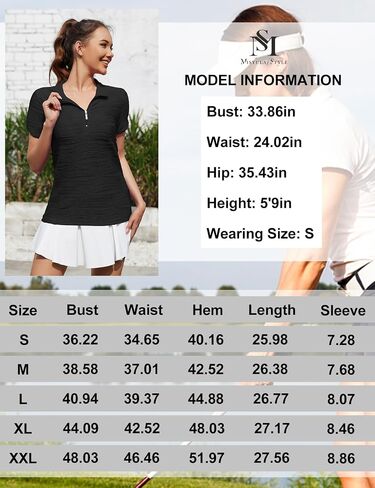 Misyula Womens Golf Shirt Short Sleeve Quarter Zip Polo Casual Workout Tops S-XXL in Saudi Arabia