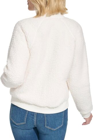 Tommy Hilfiger Women's Sherpa Zip Jacket, Soft Ivory, Medium in Saudi Arabia