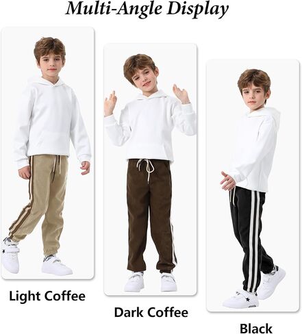 Kinglaman 3 Pack Boys Jogger Sweatpants كاجوال سروال قصير للركض مع جيوب للأطفال الشباب in Kuwait