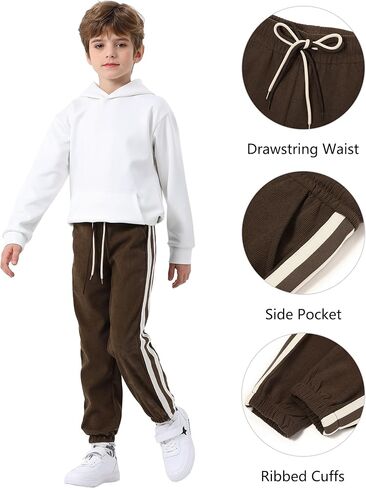 Kinglaman 3 Pack Boys Jogger Sweatpants كاجوال سروال قصير للركض مع جيوب للأطفال الشباب in Kuwait