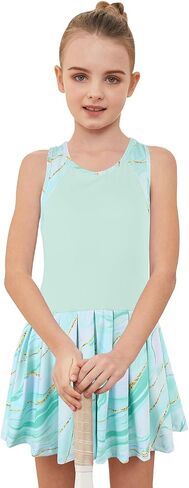 MODAFANS Girls Tennis Golf Pickleball Dress Sleeveless Athletic Pleated outfits sets with shorts in Saudi Arabia