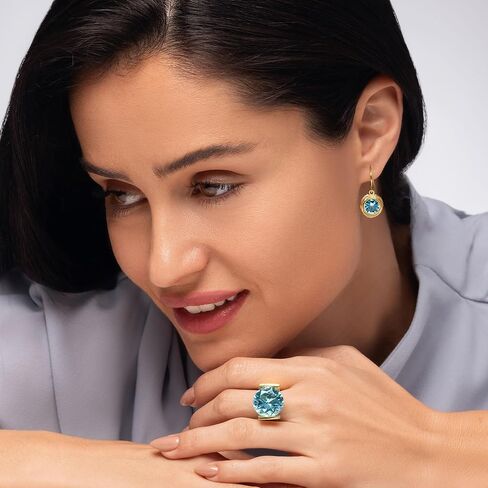 خواتم من الذهب عيار 14 قيراط فوق الفضة الإسترليني مع 11.75 TCW زركونيا مكعب من الزبرجد، خاتم مزخرف، خواتم ذهبية أنيقة، هدايا للنساء، مجوهرات جمالية، خواتم للنساء، مجوهرات ذهبية للنساء in Kuwait