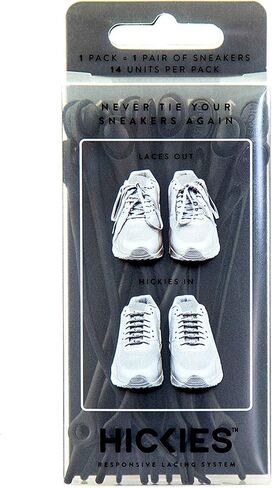HICKIES 1.0 Tie-Free, No Tie, Elastic Shoe Laces, One Size Fits All, Unisex in Kuwait