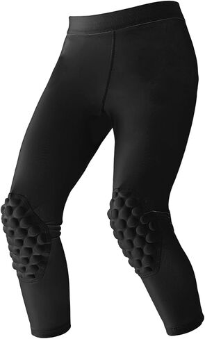 STONEKISS Youth Capri Leggings with Knee Pads and Butt Pad, Kids 3/4 Compression Tights with Knee and Butt Protection in Saudi Arabia