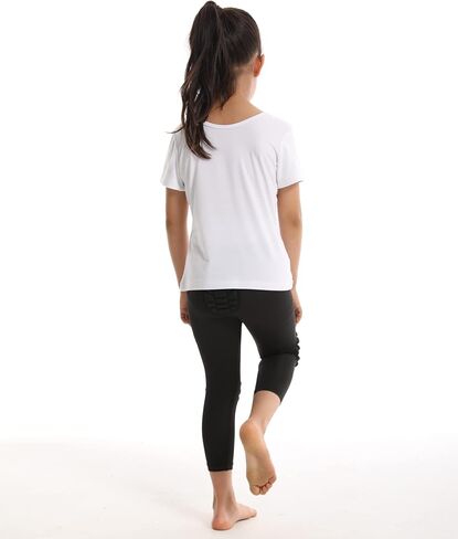 STONEKISS Youth Capri Leggings with Knee Pads and Butt Pad, Kids 3/4 Compression Tights with Knee and Butt Protection in Saudi Arabia