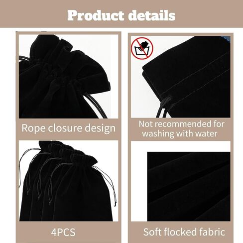 حقيبة حافظة فضية من تاكباك، 4 قطع أكياس تخزين فضية مضادة للتشويه، أكياس قماش قماشية مقاس 9 × 12 بوصة لحماية اللوحة الفضية والمجوهرات والأواني الفضية وسوار الساعة وأدوات المائدة من البقع والصدأ الباهت in Kuwait