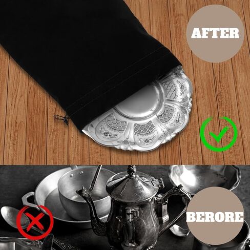 حقيبة حافظة فضية من تاكباك، 4 قطع أكياس تخزين فضية مضادة للتشويه، أكياس قماش قماشية مقاس 9 × 12 بوصة لحماية اللوحة الفضية والمجوهرات والأواني الفضية وسوار الساعة وأدوات المائدة من البقع والصدأ الباهت in Kuwait