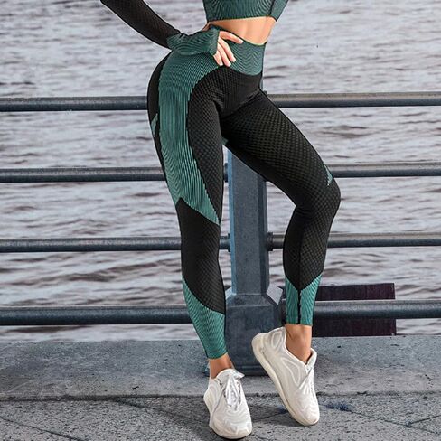 OHYOGA High Waist Yoga Pants with Pockets, Tummy Control Workout Running Yoga Leggings for Women WJ028 in Kuwait