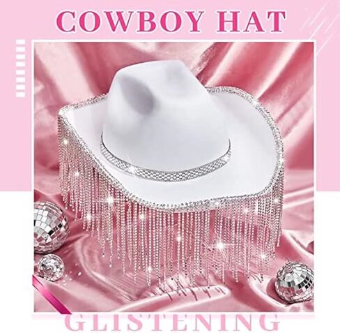 18 قطعة حجر الراين العروس قبعة راعية البقر وراعية البقر العازبة عصابات مجموعة بلينغ الماس هامش قبعة رعاة البقر للنساء in Kuwait