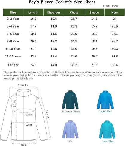 YINGJIELIDE Boy's Polar Fleece Jacket Kids Full-Zip Coat Soft Warm Outdoor Sweatshirt in Kuwait
