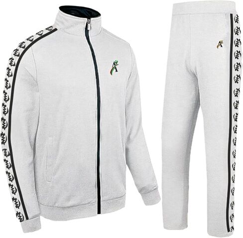 Afrimoji Unisex TrackSuit - Long Sleeve, stand-up collar, Full-zip, Casual Sports Jogging Activewear 2Piece Set in Saudi Arabia