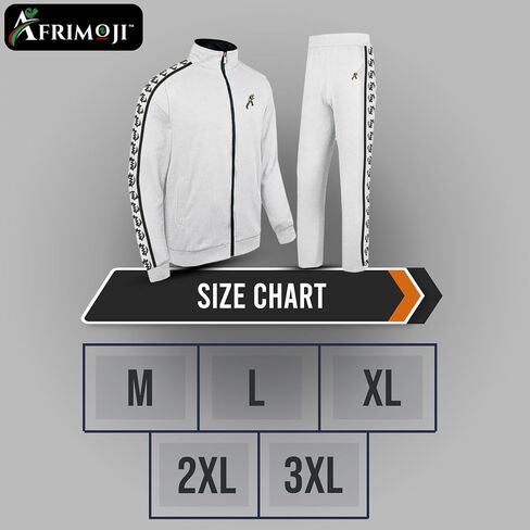 Afrimoji Unisex TrackSuit - Long Sleeve, stand-up collar, Full-zip, Casual Sports Jogging Activewear 2Piece Set in Saudi Arabia