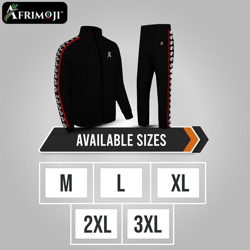 Afrimoji Unisex TrackSuit - Long Sleeve, stand-up collar, Full-zip, Casual Sports Jogging Activewear 2Piece Set in Saudi Arabia