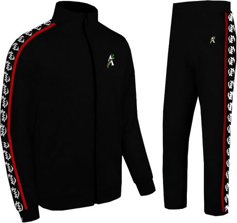 Afrimoji Unisex TrackSuit - Long Sleeve, stand-up collar, Full-zip, Casual Sports Jogging Activewear 2Piece Set in Saudi Arabia