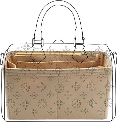 Lckaey Purse organizer for Speedy 20 HandBag protective insert Tote Bag and hand bag protector Y073Coffee-S in Saudi Arabia