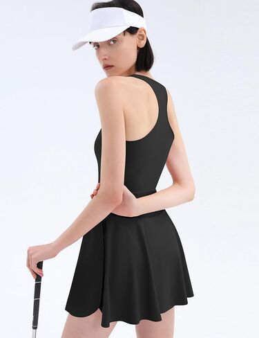 Micoson Tennis Dress Athletic Dress for Women Workout Dress with Built in Shorts and Bra Cutout Golf Dresses with Pockets in Saudi Arabia