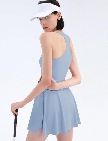 Micoson Tennis Dress Athletic Dress for Women Workout Dress with Built in Shorts and Bra Cutout Golf Dresses with Pockets in Saudi Arabia