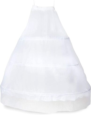 Sparkle and Bash 3-Hoop Petticoat Skirt for Bridal Dress, Adjustable White Lace Wedding Gown Underskirt (Waist 22-40 In; 28 In Length) in Saudi Arabia