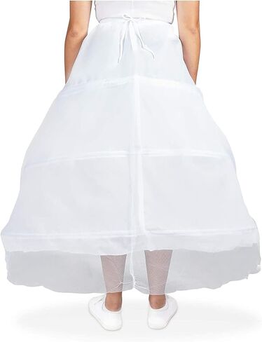 Sparkle and Bash 3-Hoop Petticoat Skirt for Bridal Dress, Adjustable White Lace Wedding Gown Underskirt (Waist 22-40 In; 28 In Length) in Saudi Arabia