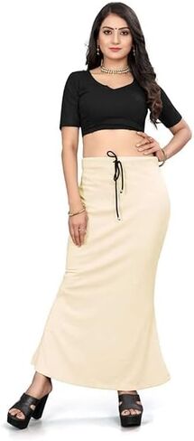 Smizzy Lycra Adjustable Indian Saree Shapewear for Women Petticoat Smooth Curve Peticote Innerwear for Ladies, Beige (XL) in Kuwait
