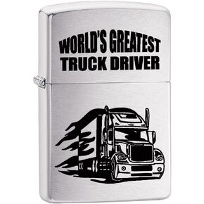 Zippo Lighter: World's Greatest Truck Driver - Brushed Chrome 76968