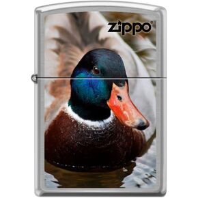 Zippo Lighter- Duck Mallard Brushed Chrome Windproof Lighter #Z5080