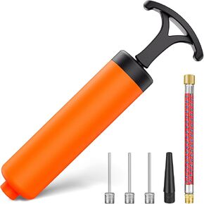 مضخة الكرة، مضخة الكرة للكرات الرياضية، مضخة كرة القدم، مضخة يدوية مع 3 إبر، فوهة، خرطوم تمديد، مثالية للكرة الطائرة، كرة السلة، الرجبي، البالون، نظام نفخ كرة التمرين in Kuwait