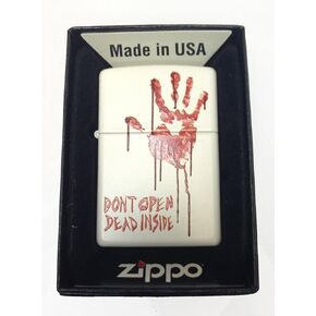 Zippo Custom Lighter - Bloody Dead Zombie Hand Dont Open Dead Inside White Matte Rare! - Gifts for Him, Her, Husband, Wife,Them, Men, Women