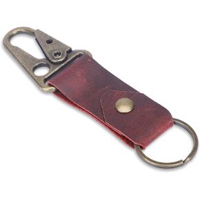 Leather Valet Keychain Leather Key Chain with Belt Loop, Leather Tactical HK EDC Clip Fob Keychain, Leather Keychain, Leather Key Holder, Key Case for Men & Women