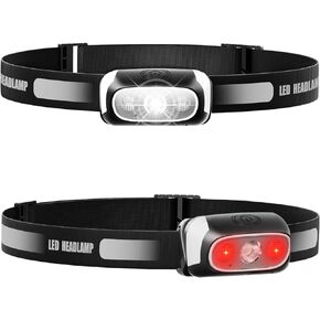 Daining LED Headlamp, 2 Pack Lightweight Head Lamp, USB Rechargeable Headlight, Super Bright Outdoor Waterproof Flashlight for Camping, Running, Repairing, Hiking, Fishing, Reading