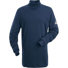 Bulwark Flame Resistant 6.25 oz Cotton Tagless Mock Turtleneck Shirt, Navy, 2X Large Long