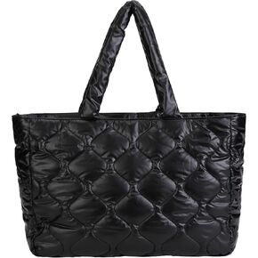 Plusfeel Large Puffer Tote Bag for Women, Quilted Puffer Bag, Puffy Bag
