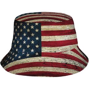 قبعات الشمس بعلم الولايات المتحدة الأمريكية للرجال والنساء في الرابع من يوليو، قبعة دلو العلم الأمريكي بحافة واسعة للحماية من الشمس في الصيف in Kuwait