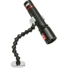 MAG-MATE MX20FLZP02 Flexible Flashlight Holder, Powerful Permanent Magnetic Base, Versatile Work Light Holder, 42 lbs. Maximum Holding Capacity, Black