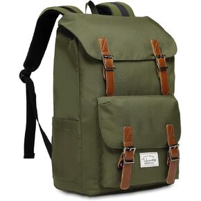 Chase Chic Backpack for Men Women, Vintage Rucksack Bookbag 15.6 inch Fashion Bag Unisex Casual Daypack for Travel,College,Work(Black)