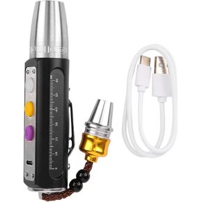Yinuoday Appraisal Light Detector Lamp Portable 3 LEDs Expert Jades Flashlight Torch USB Rechargeable Jewelry Gems Identification Lights for Jewelry Appraisal Gemstones Diamond