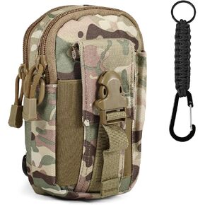 Tactical Waist Packs, Military Molle Compact Waist Bag, Multifunctional Fanny Pack Pouch for Camping Hiking Cycling Hunting Climbing Travel (Black)