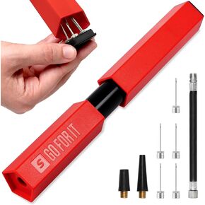 SPORTBIT Ball Pump for Sports Balls - Ball Air Pump with Storage and Extra Ball Pump Needles - Basketball Pump, Soccer Ball Pump, Volleyball Pump, Football Pump, Sports Ball Pump - Portable Ball Pump