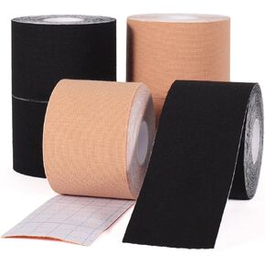 WeTop 6 Rolls Beige Waterproof Kinesiology Tape, 2inch x 16.4ft Uncut Kinetic Tape, Cotton Elastic Athletic Tape Latex Free Hypoallergenic, for Sports Athletes, Joints Support, Knee Elbow Shoulder.