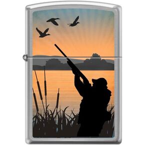 Zippo Lighter- Hunter Duck Hunting Lake Brushed Chrome Windproof Lighter #Z5278