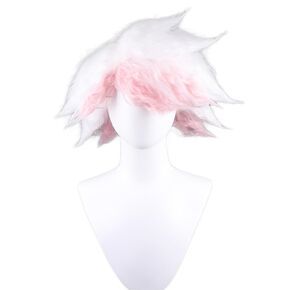 KiyaCos Short Curly Wavy Layered Harajuku Cosplay Wigs Costume Hair Pastel Pink
