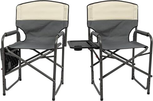Rio Brands Broadback Compact Design Directors Outdoor Folding Camping Chair, Set of 2, Slate/Putty in Saudi Arabia
